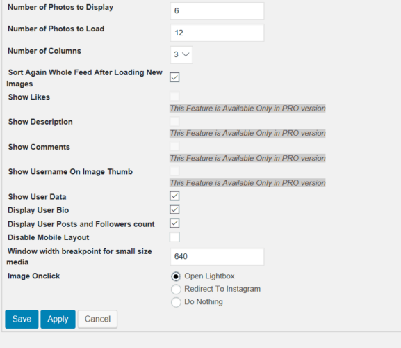 Derek's Instagram Settings