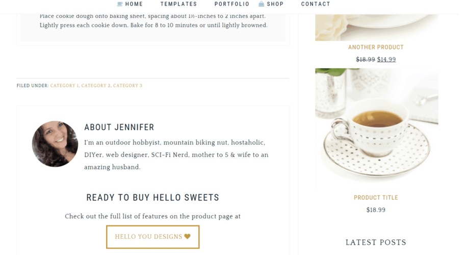 Hello Sweets Author Example