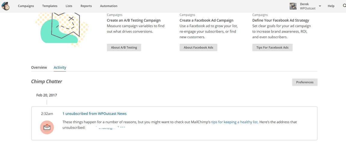 MailChimp Unsubscribe