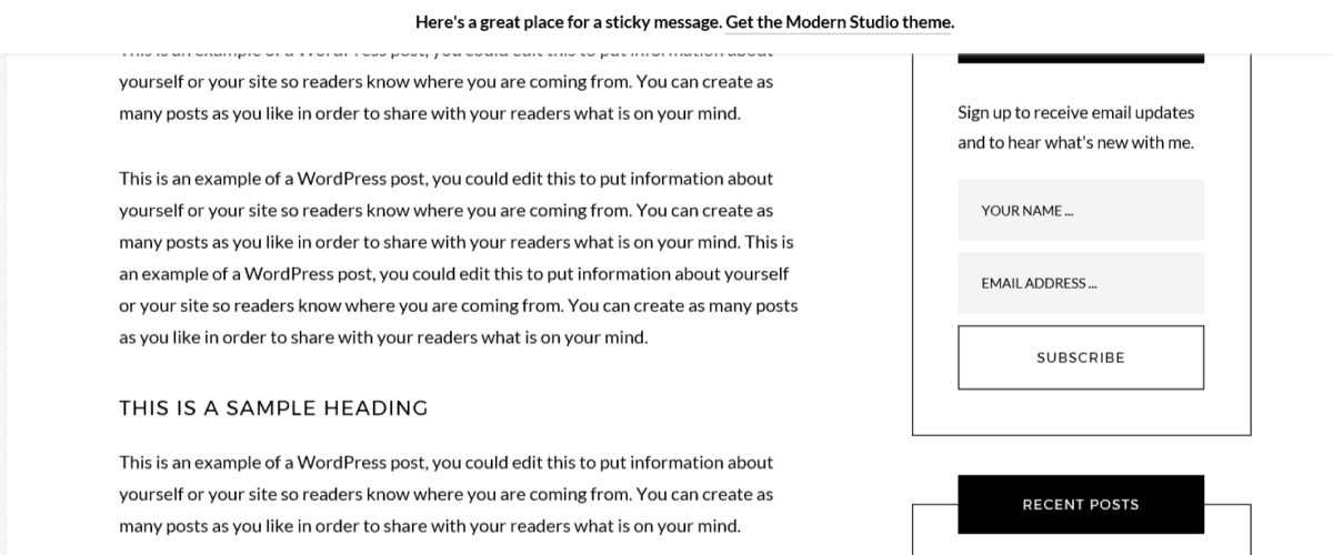 Modern StudioPro Example