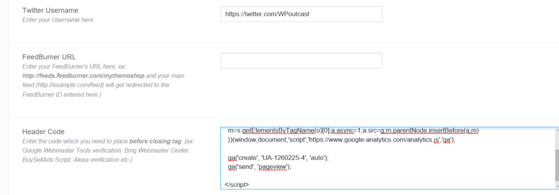 Mythemeshop settings