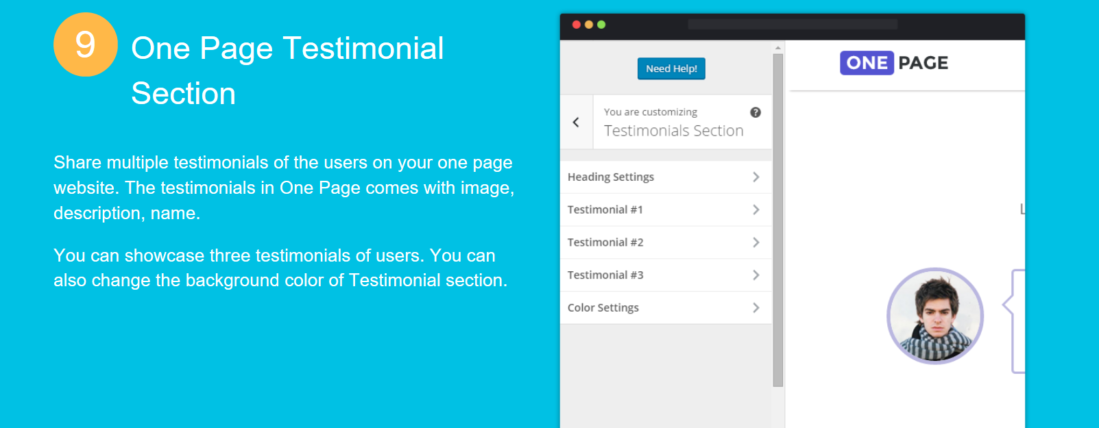 OnePage Testimonial Section OnePage Testimonial Section