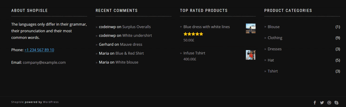 ShopIsle Footer Widget