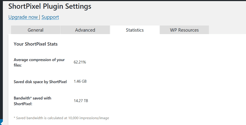 Short Pixel Disk Space