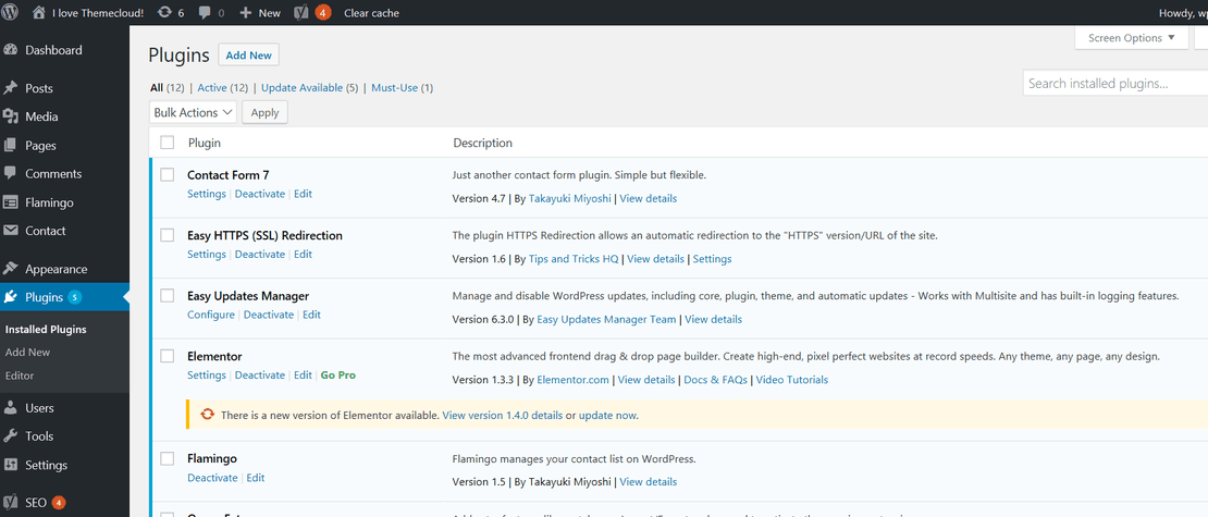 ThemeCloud Plugin Upgrades