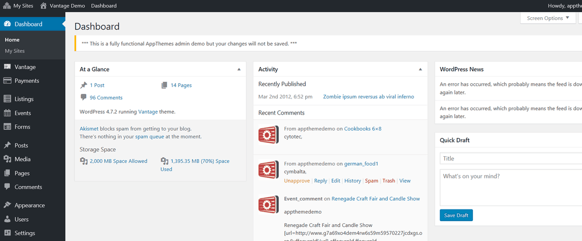 Vantage Dashboard Vantage Dashboard