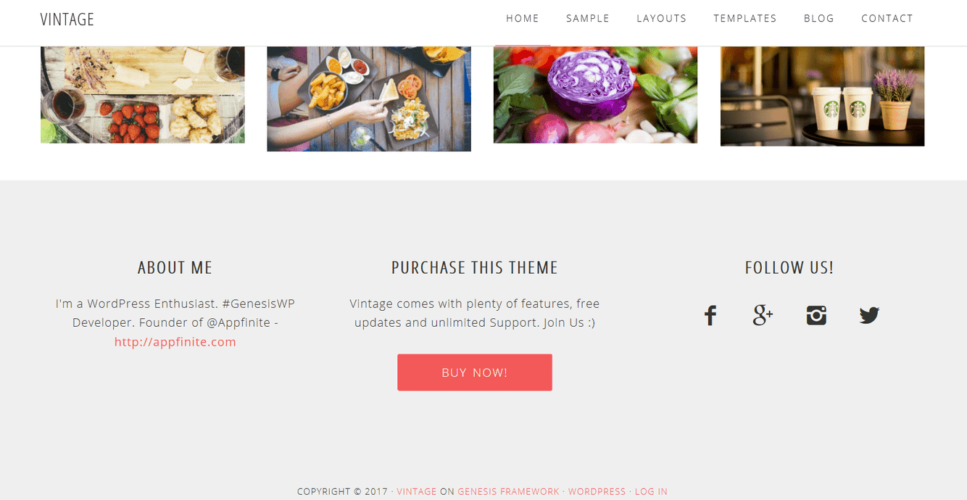 Vintage Footer Example Vintage Footer Example