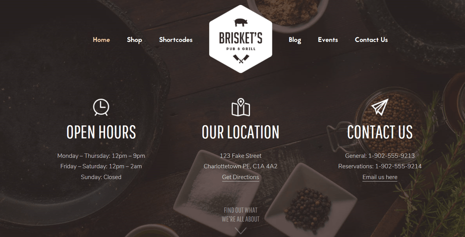 brisket homepage widget