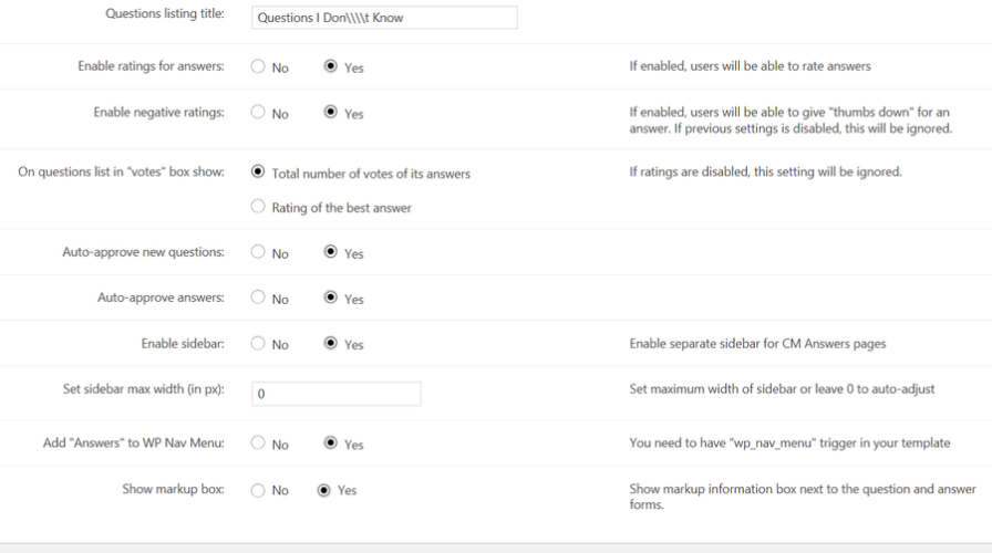 cm answers settings cm answers settings