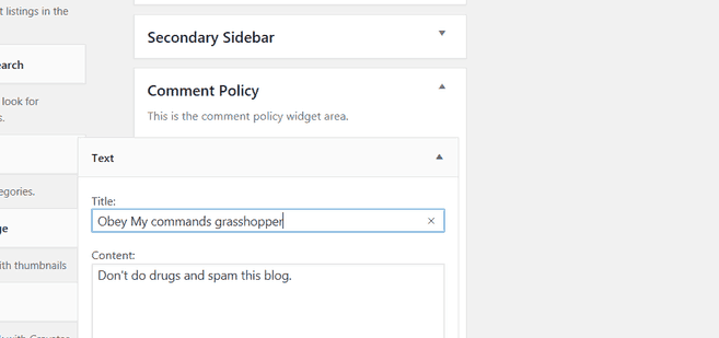 comment policy Widget comment policy Widget