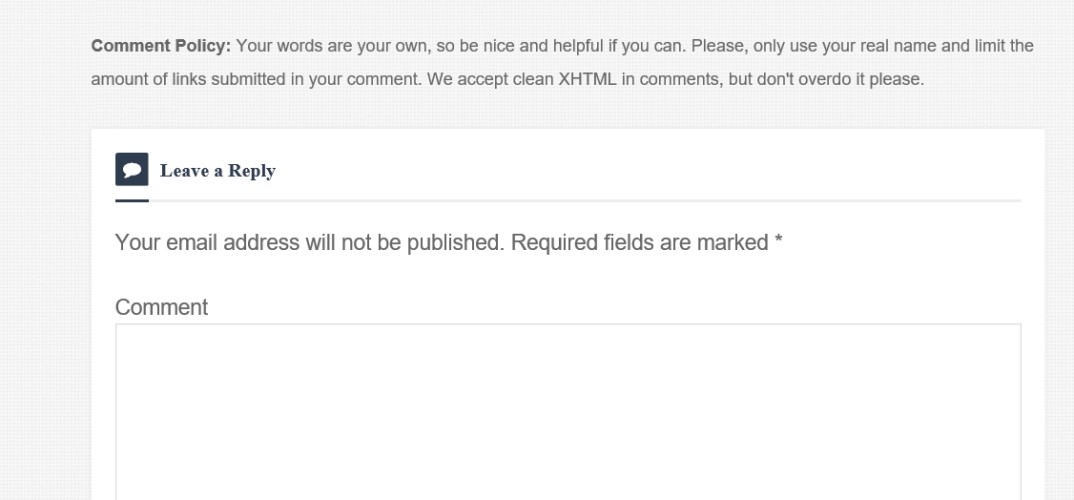 comment policy comment policy