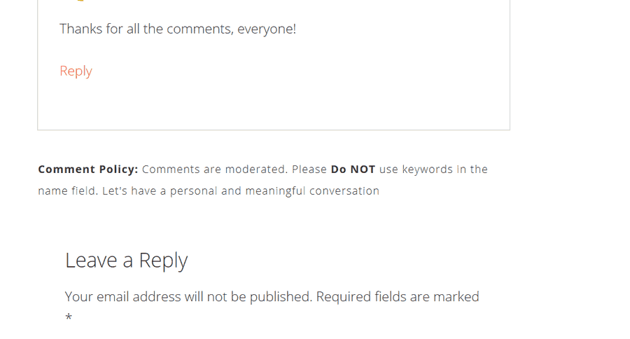 comment policy
