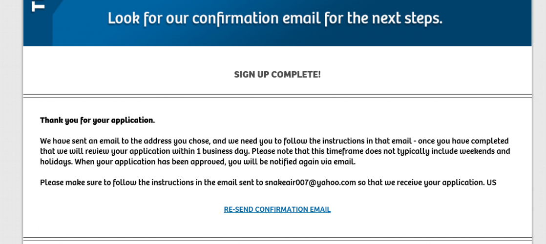 confirm email
