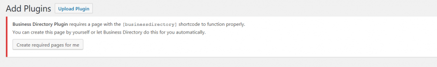 directory warning message
