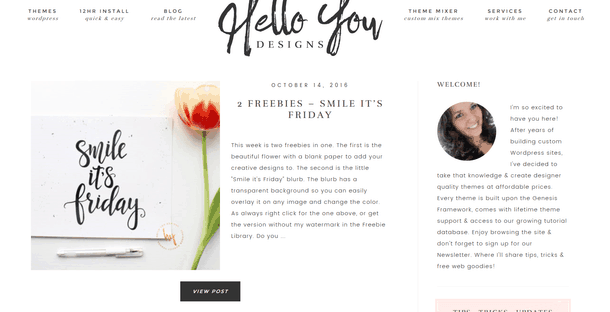 hello gorgeous theme example