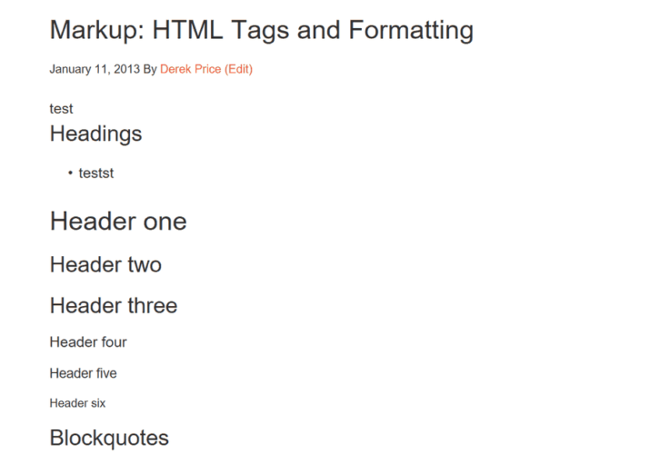 markup testing