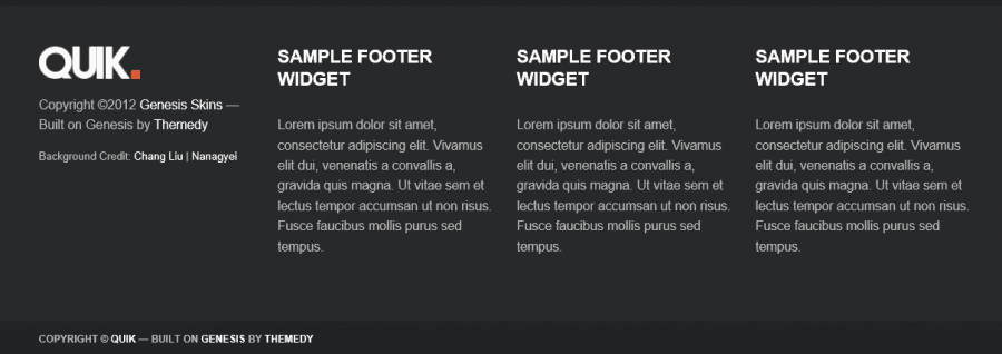 quik footer widget