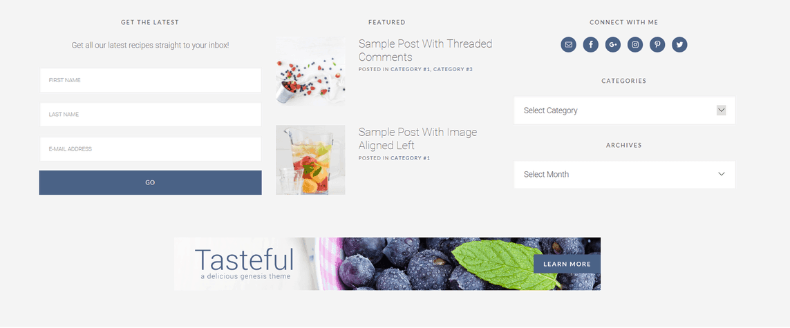 tasteful footer
