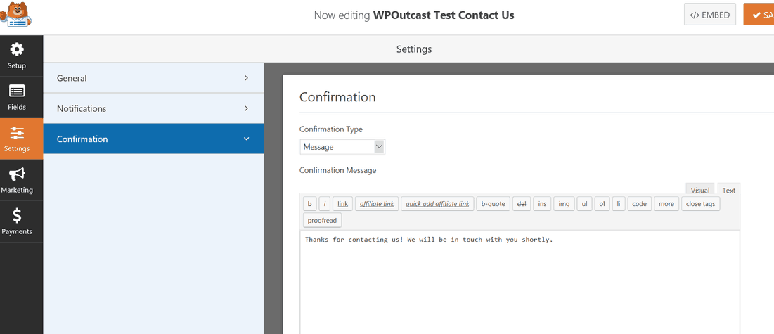 WPForm 101 Settings WPForm 101 Settings